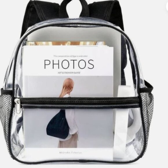 Mini Clear Backpack Stadium Approved Small Clear Sports Concerts Bag - Picture 4 of 8